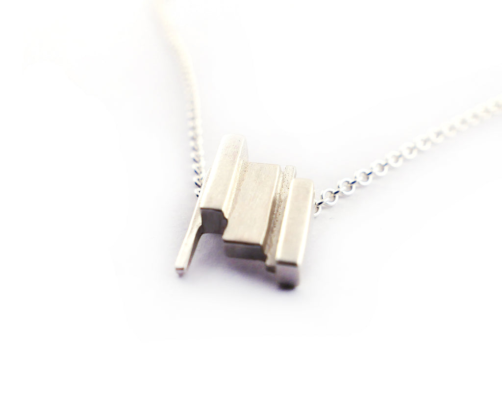 Brooklyn Razor Blade Engraved Pendant Necklace