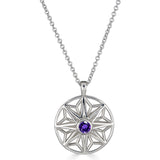 Amethyst and Moissanite Sterling Silver Necklace