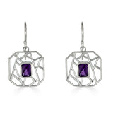 Lattice Amethyst Drop Earrings