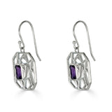 Lattice Amethyst Drop Earrings