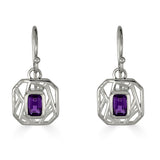  Lattice Amethyst Drop Earrings