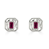 Lattice Created Ruby Stud Earrings