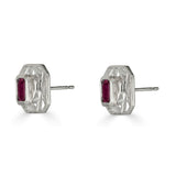 Lattice Created Ruby Stud Earrings