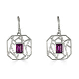 Lattice Rhodolite Garnet Drop Earrings