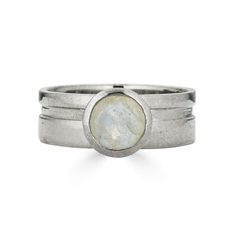 Sterling Silver Moonstone Cut Out Ring