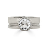 Sterling Silver White Topaz Cut Out Ring