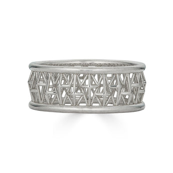 Contemporary Structural Medium Ring, Sterling Silver