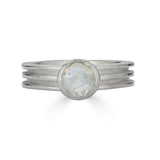 Moonstone Round Layer Ring in Sterling Silver