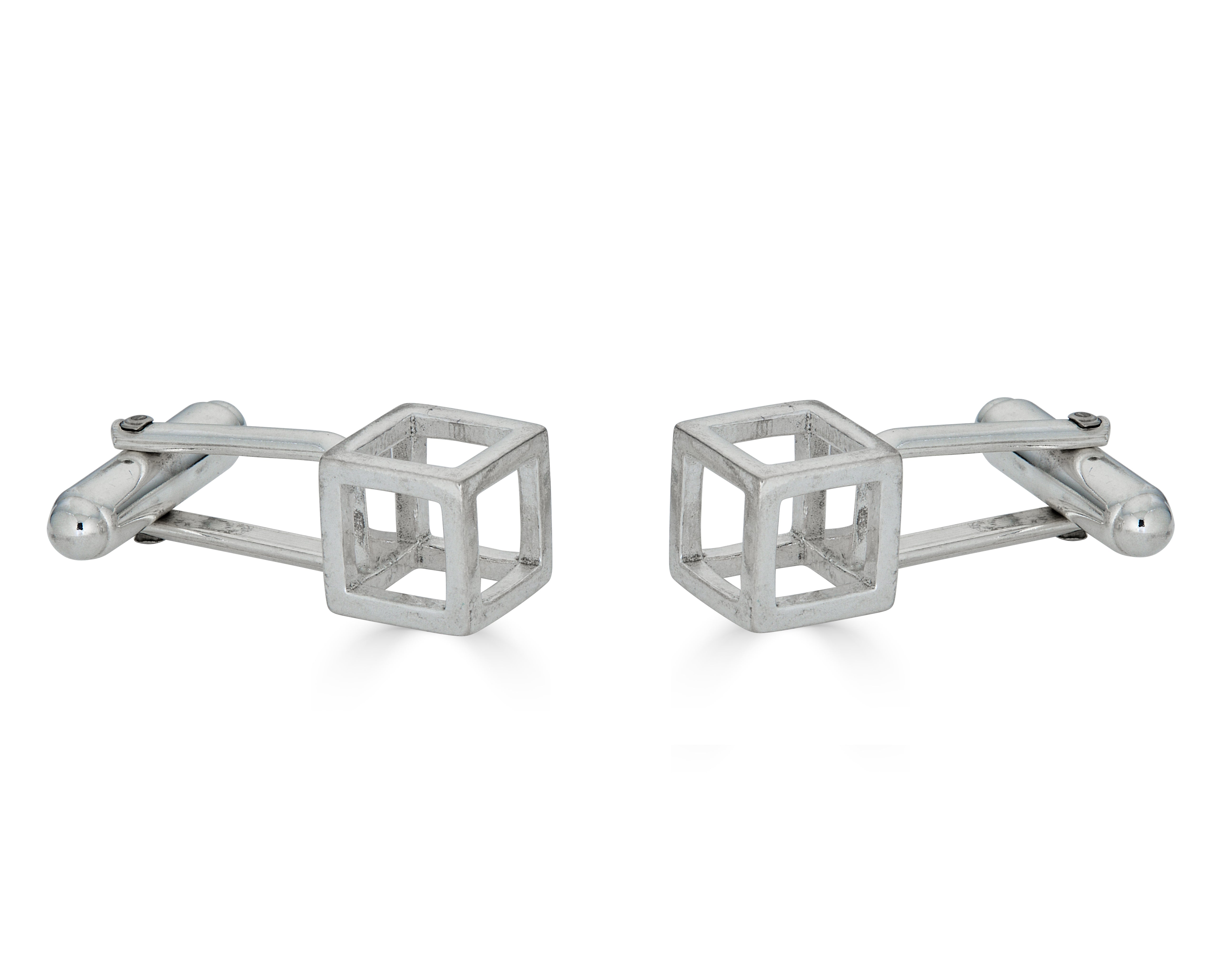 Sterling Silver Cube Cufflinks | Silver Sculptor