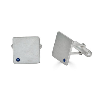 Sterling Silver Sapphire Cufflinks