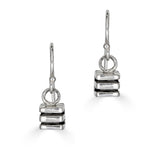 Square Layer Drop Earrings in Sterling Silver