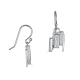 Abstract Formations Silver Drop Earrings