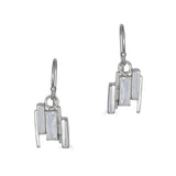 Abstract Formations Silver Drop Earrings