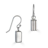 Rectangle Layer Drop Earrings in Sterling Silver