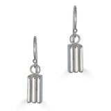 Rectangle Layer Drop Earrings in Sterling Silver