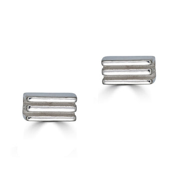 Rectangle Layer Studs in Sterling Silver