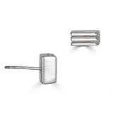 Rectangle Layer Studs in Sterling Silver