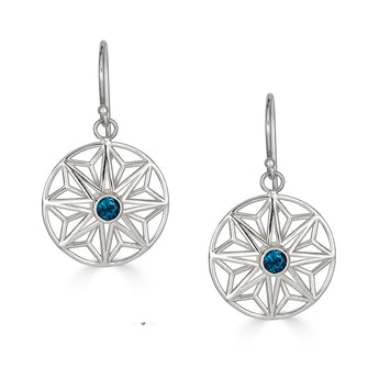 London Blue Topaz Sterling Silver Large Round Earrings