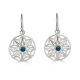 London Blue Topaz Sterling Silver Large Round Earrings