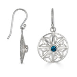 London Blue Topaz Sterling Silver Large Round Earrings