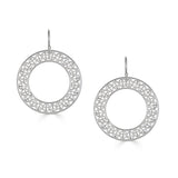 Contemporary Geometric Circle Drop Earrings, Sterling Silver