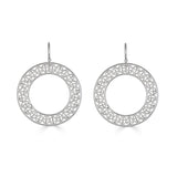 Contemporary Geometric Circle Drop Earrings, Sterling Silver