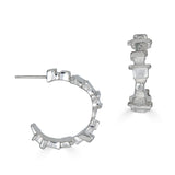 Abstract Formations Silver Hoop Earrings