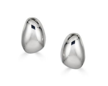 Sterling Silver Pebble Stud Earrings