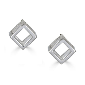 Sterling Silver Cube Earrings