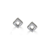 Tiny Sterling Silver Cube Earrings