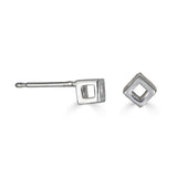 Tiny Sterling Silver Cube Earrings