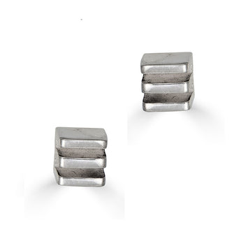 Square Layer Studs in Sterling Silver