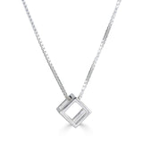 Sterling Silver Cube Necklace - Small