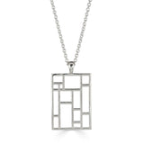 Grid Necklace - Medium Rectangle, Sterling Silver