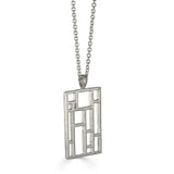 Grid Necklace - Medium Rectangle, Sterling Silver