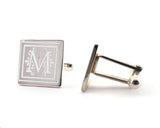 Sterling Silver Engraved Monogrammed Cufflinks | Silver Sculptor