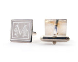 Sterling Silver Engraved Monogrammed Cufflinks | Silver Sculptor