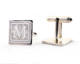 Sterling Silver Engraved Monogrammed Cufflinks | Silver Sculptor